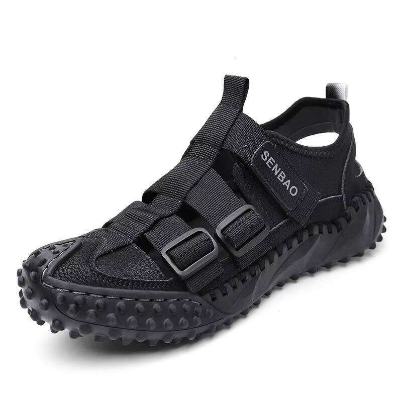 Sandals Beach Shoes New Hollow Casual 2023 Summer Men's Large Size Breathable Leather Outdoor Rubber Running Sneakers