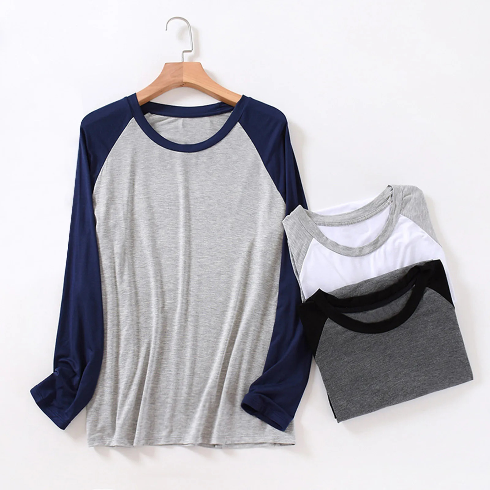 Mens Pajama Top Long Sleeved Bottomshirt Thin Loose Sleepwear Home Wear For Man Fall Winter y250614