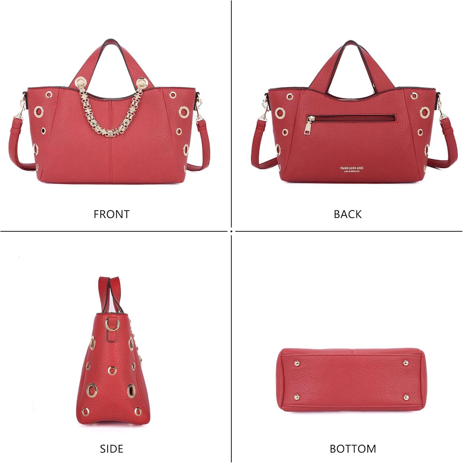 Leather Tote Bag for Women Work Travel Casual Shoulder Crossbody Bags with Strap