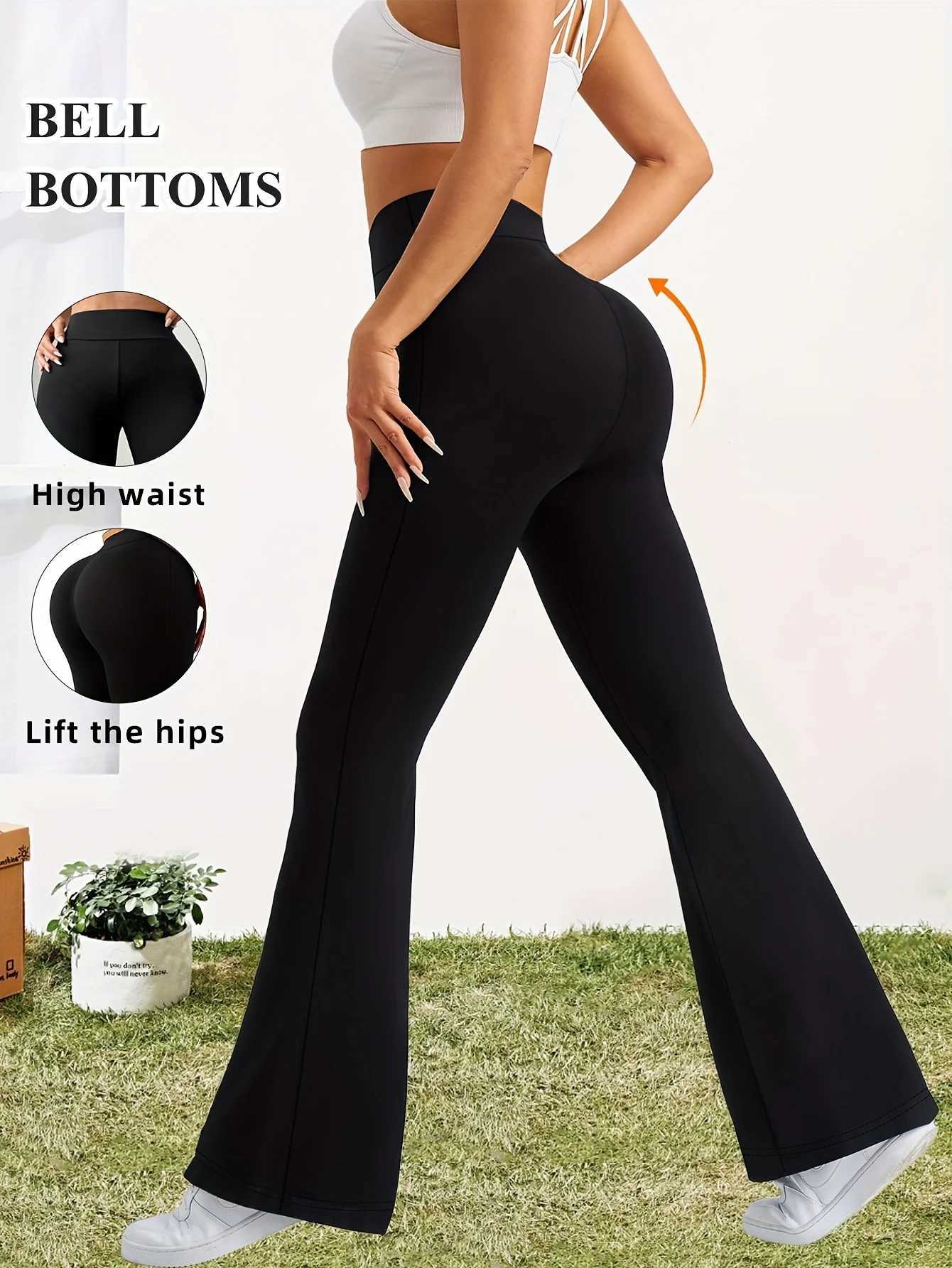 Womens Kick Flare High Waist Legging Tummy Control Bootcut Workout High Waist Bell Bottom PantsAthleisure 4-Way-StretchXJ250616