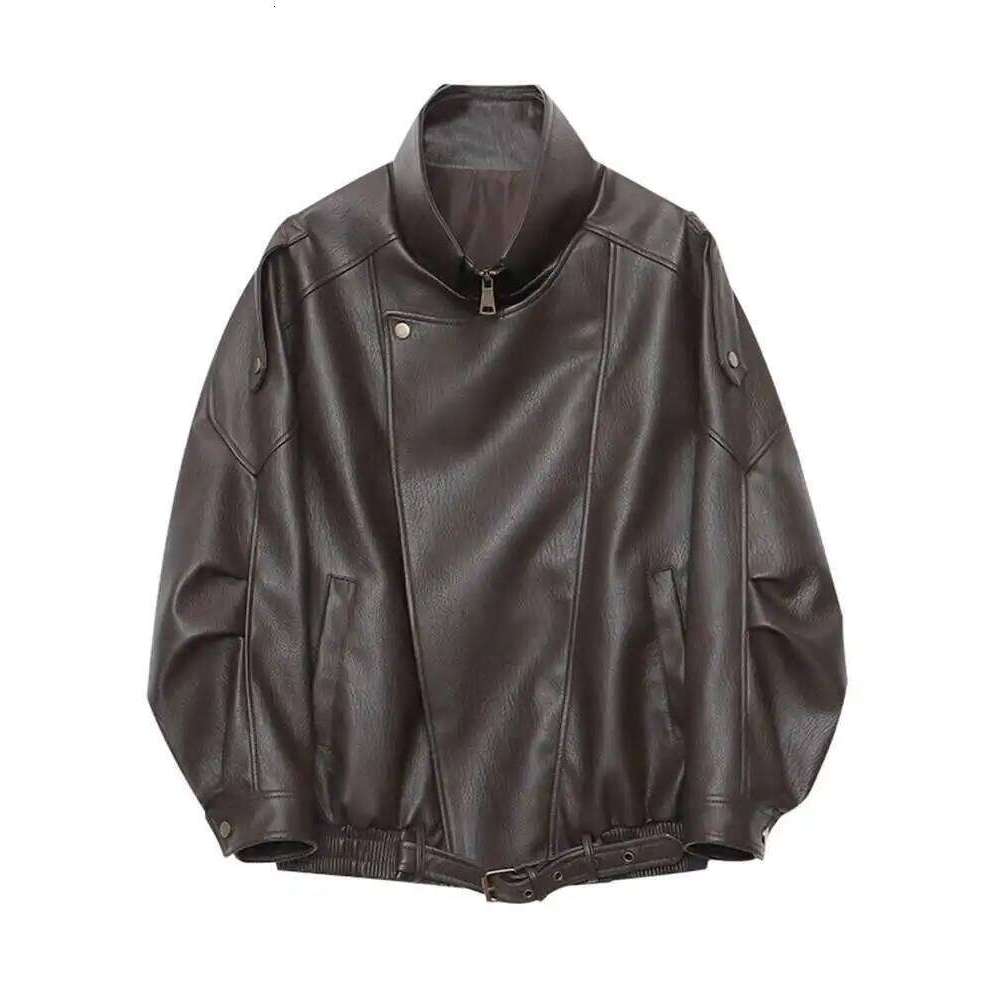 Moto Style Leather Jacket For Women 2025 Spring New Lapel Zipper Design Solid Color Casual Coats Female 2025