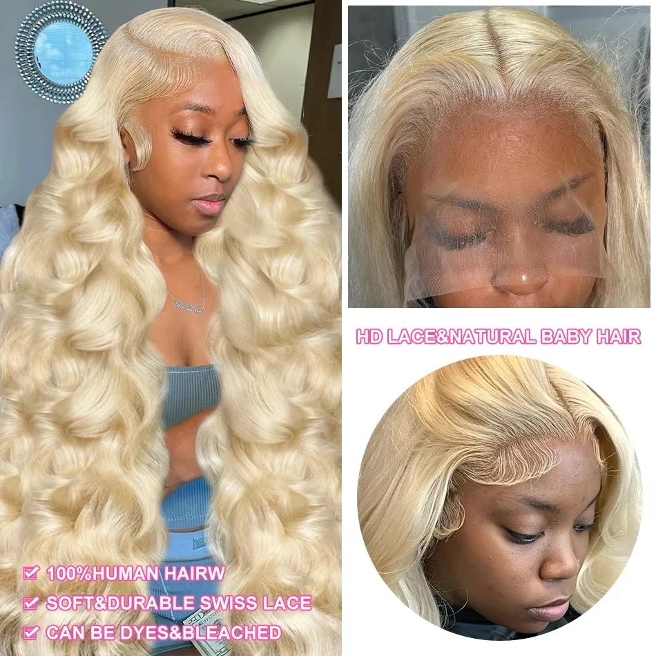 300% HD 13x6 30 40 Inch 613 Blonde Body Water Wave Lace Front Human Hair Wigs 13x4 Lace Frontal Transparent Brazilian Remy Wig Synthetic Wig