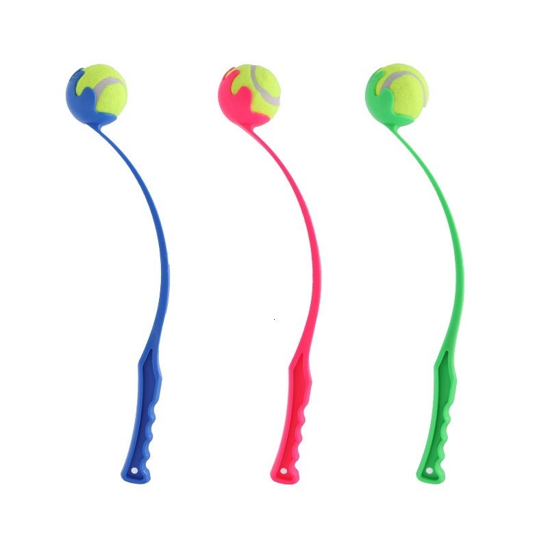 Toy Launcher Outdoor Pet Interactive Tennis Thrower Teaser Ball Stick Dog Training Device