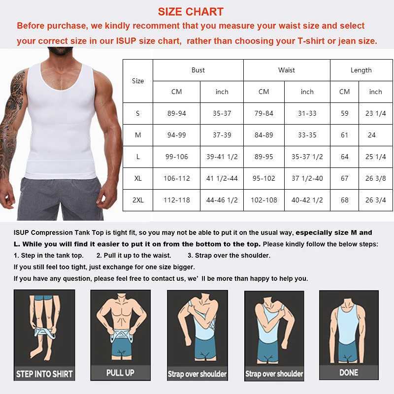 Compression Shirts Men Tummy Control Shapewear Compression Shirt Flat Belly Abdomen Slim Vest Waist Trainer Fitness Workout W250616