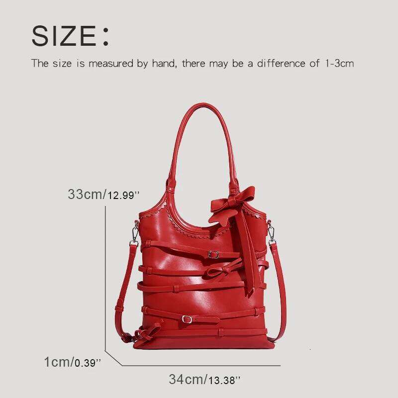 Women's Bags Designer Casual Slim Bags For Women Designer Handbag Purses New In PU Bow Belt Buckle Decoration Top Handle Underarm Shoulder