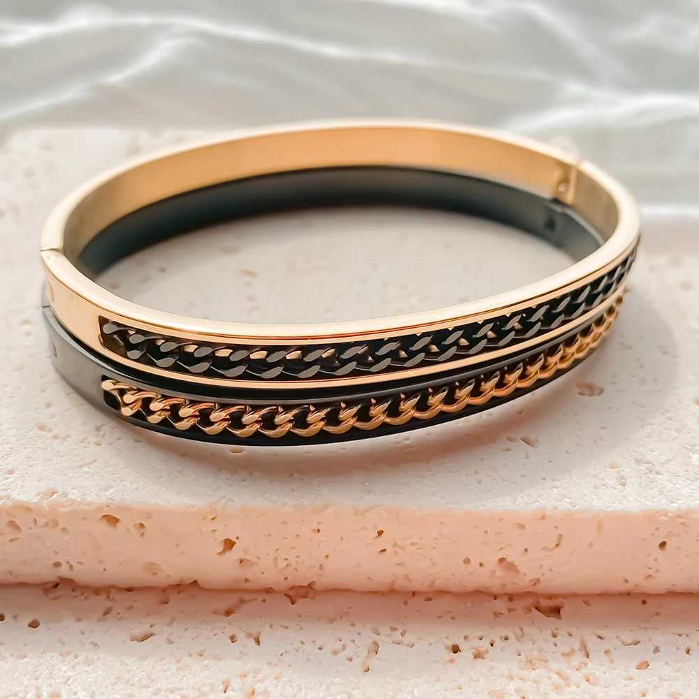 eManco Classic Chain Stainless Steel Gold plated Bangle High Quality For Women Wedding Party Jewelry 48 Hour Shippin Z250616
