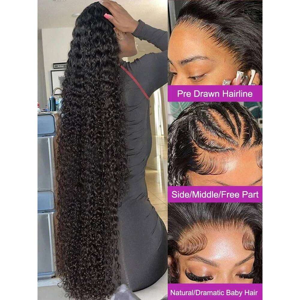 High Density 30 40Inch Deep 13x6 HD Front Loose Water Wave Curly 13x4 Lace Frontal Wig Human Hair