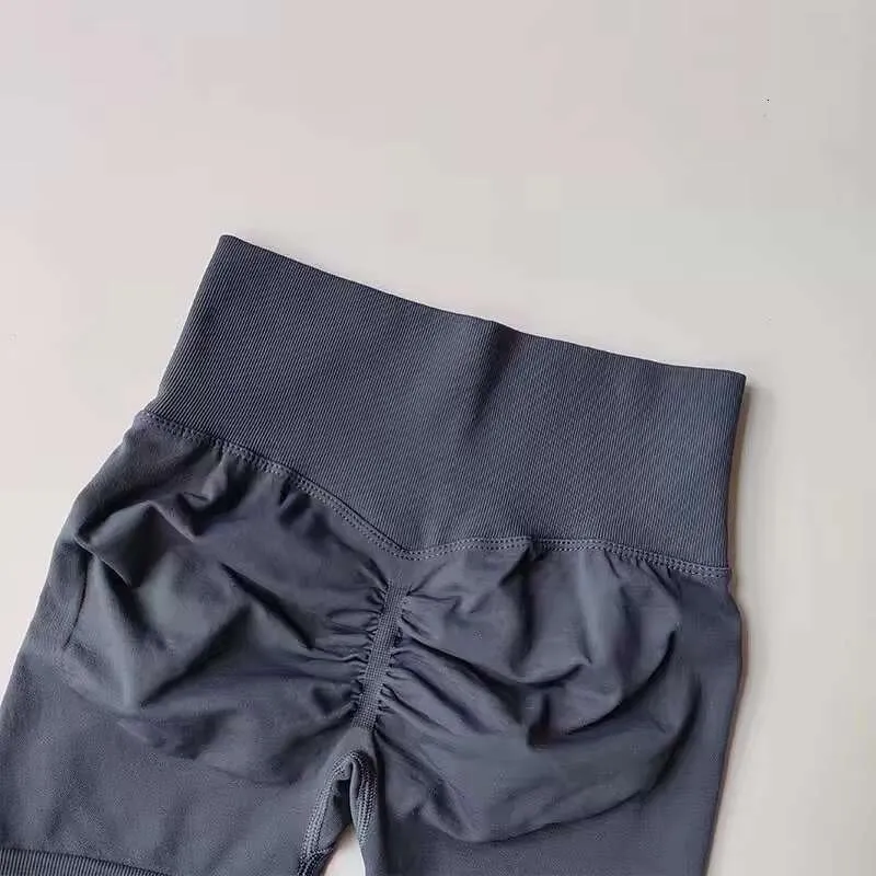 DHessentials Women's fitess yoga pants with pleats high waisted seamless compression leggings, tight fitting pants, hip lifting sports shorts