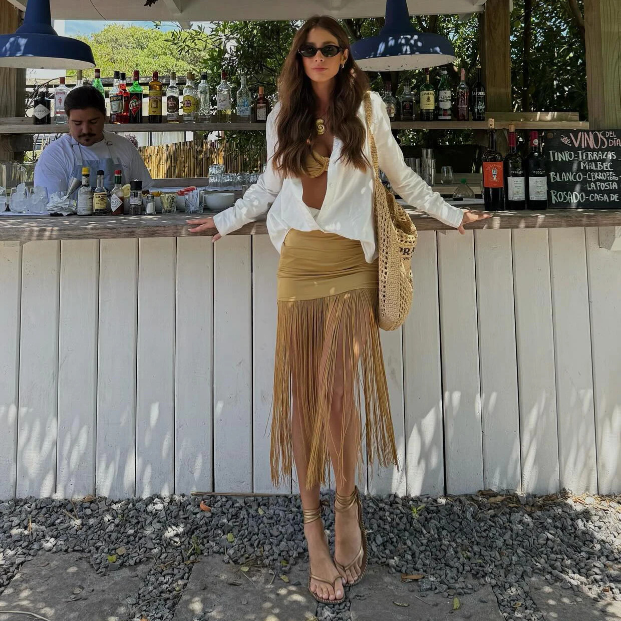 3Pcs Push Up Bikini With Tassels Skirt Sexy Women Swimsuit Female Swimwear Gloden Swim Suits Cut Out Biquini Bodysuit Beachwear 250614