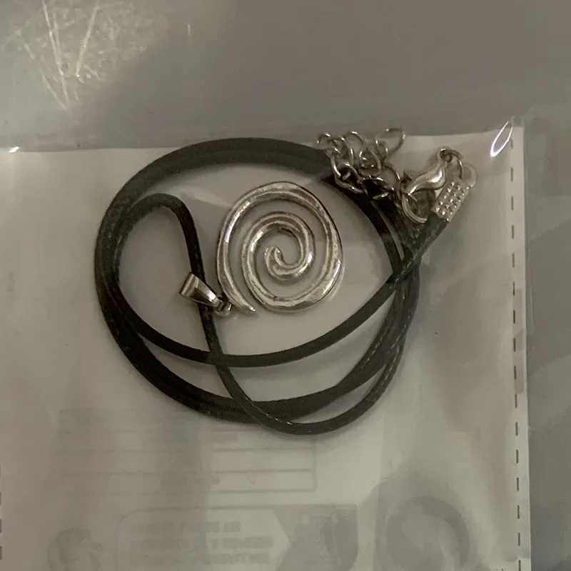 Vintage Spiral Vortex Pendant Necklace Hand-woven Leather Rope Necklace for Women Boho Goth Necklace Fashion 2023 Y2K Jewelry W250616