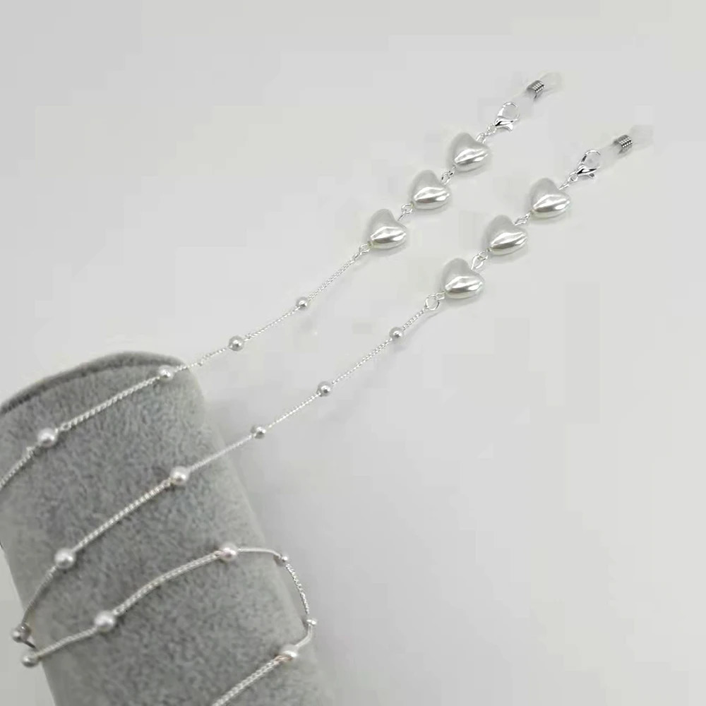 Women Eyeglass Chain Plastic Bead Heart Color Crystal Charm Eyewear Retainer Reading Glasses Holder Strap Mask Hanging Rope 250612