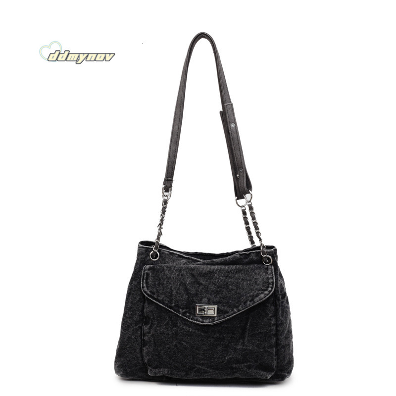 Casual Large Capacity Tote for Women 2025 Summer New Simple Versatile Denim Shoulder Crossbody Bag ddmynov ddmynov