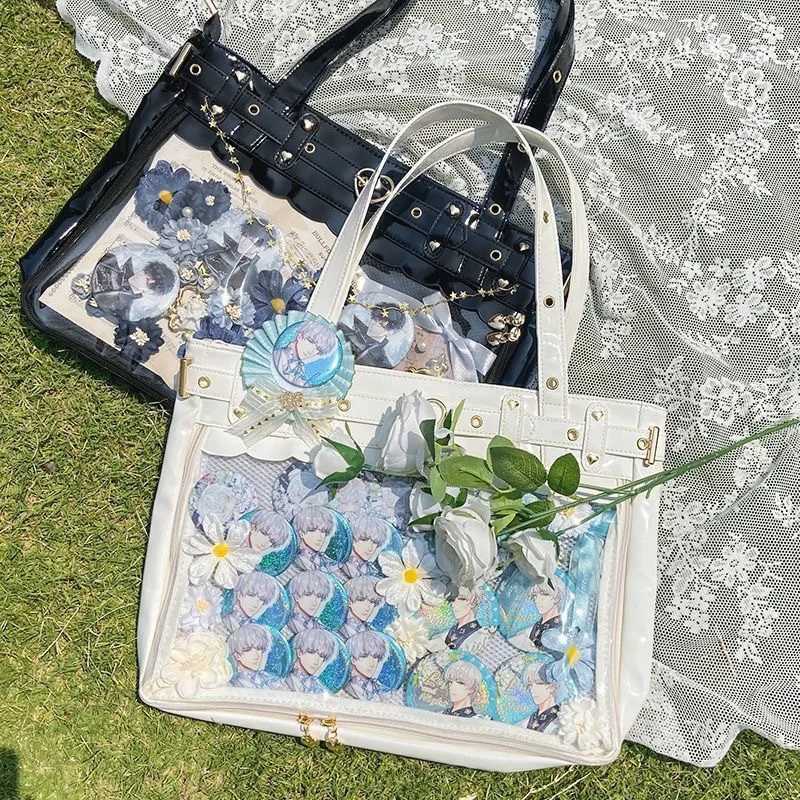 New Original Spicy Girl Cool Ita Bag Large Capacity Transparent Pain Layer Crossbody Bag Love Chain Ulzzang Shoulder Bag HandbagXJ2520616