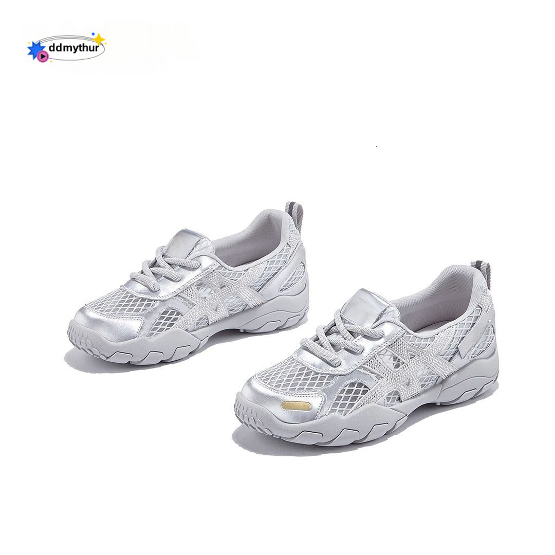 Thick-Soled Mesh Breathable German Training for Women 2025 New Fashion Rhinestone Comfortable Lightweight Sports Casual Hiking Shoes ddmythur