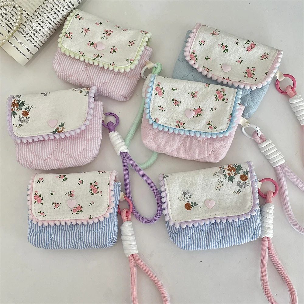 1 Pc Cute Student Coin Purse Card Bag Floral Korean Fashion Wallet Card Holder for Girls Portable Cute Small Storage Bag 250614