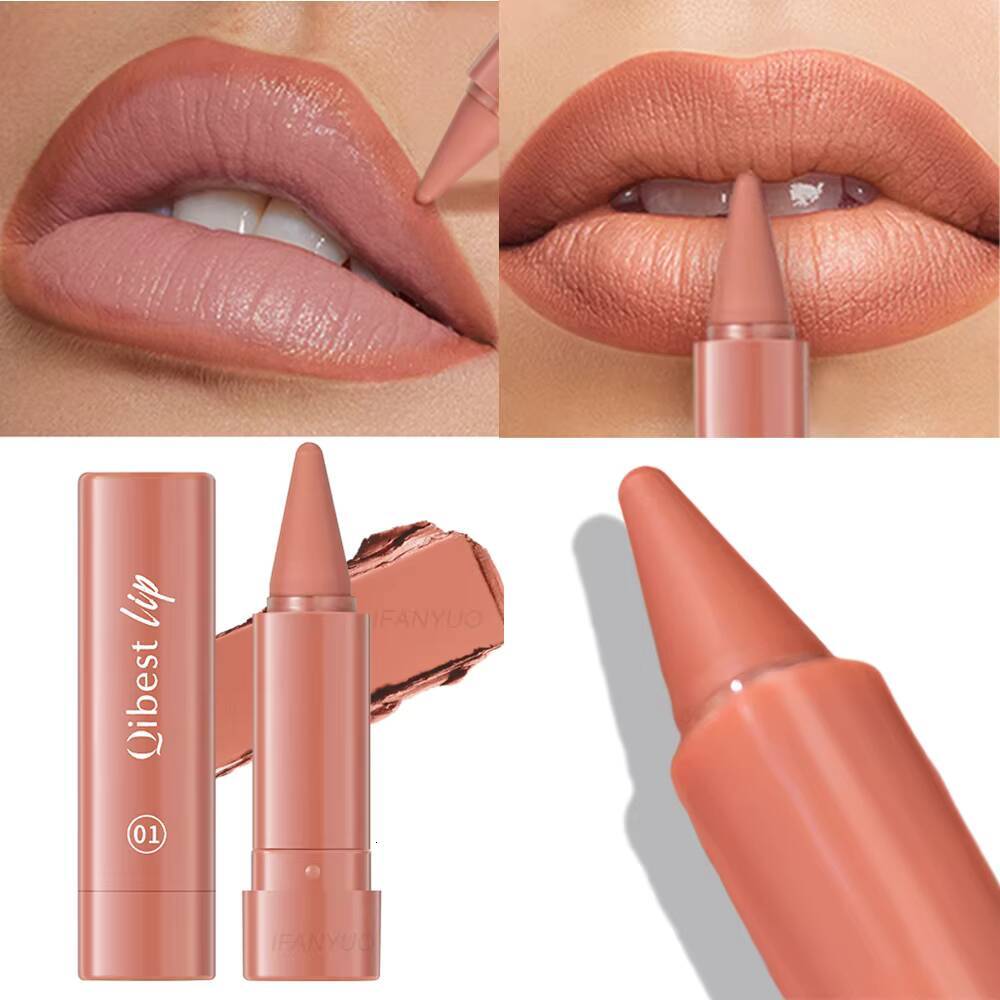 Matte Sexy Red Lipstick Velvet Gradient Twist-Up Lip Liner Waterproof Easy Color Contouring Tint Lipliner Crayon Lipgloss Makeup happy