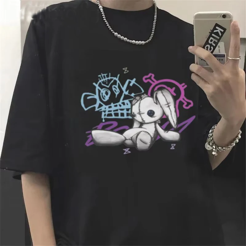 T Shirt Anime Tees Women Men Unisex Grunge Aesthetic Short Sleeve Cotton Print Streetwear T-shirt