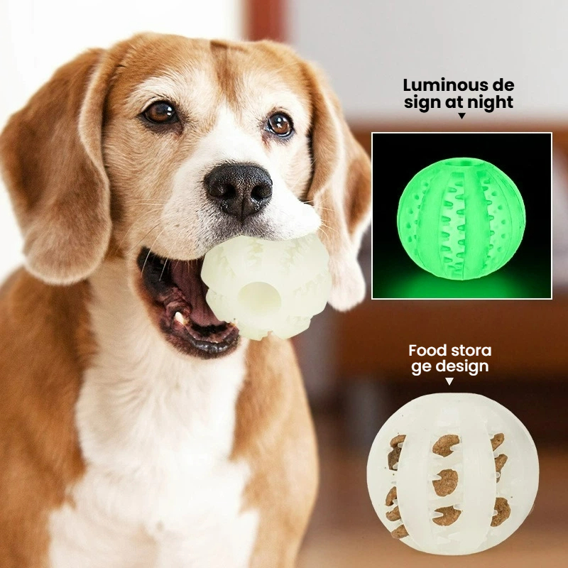 Dog Luminous Food Dispensing Chew Toy Ball - Interactive, Durable, Glow in the Dark
