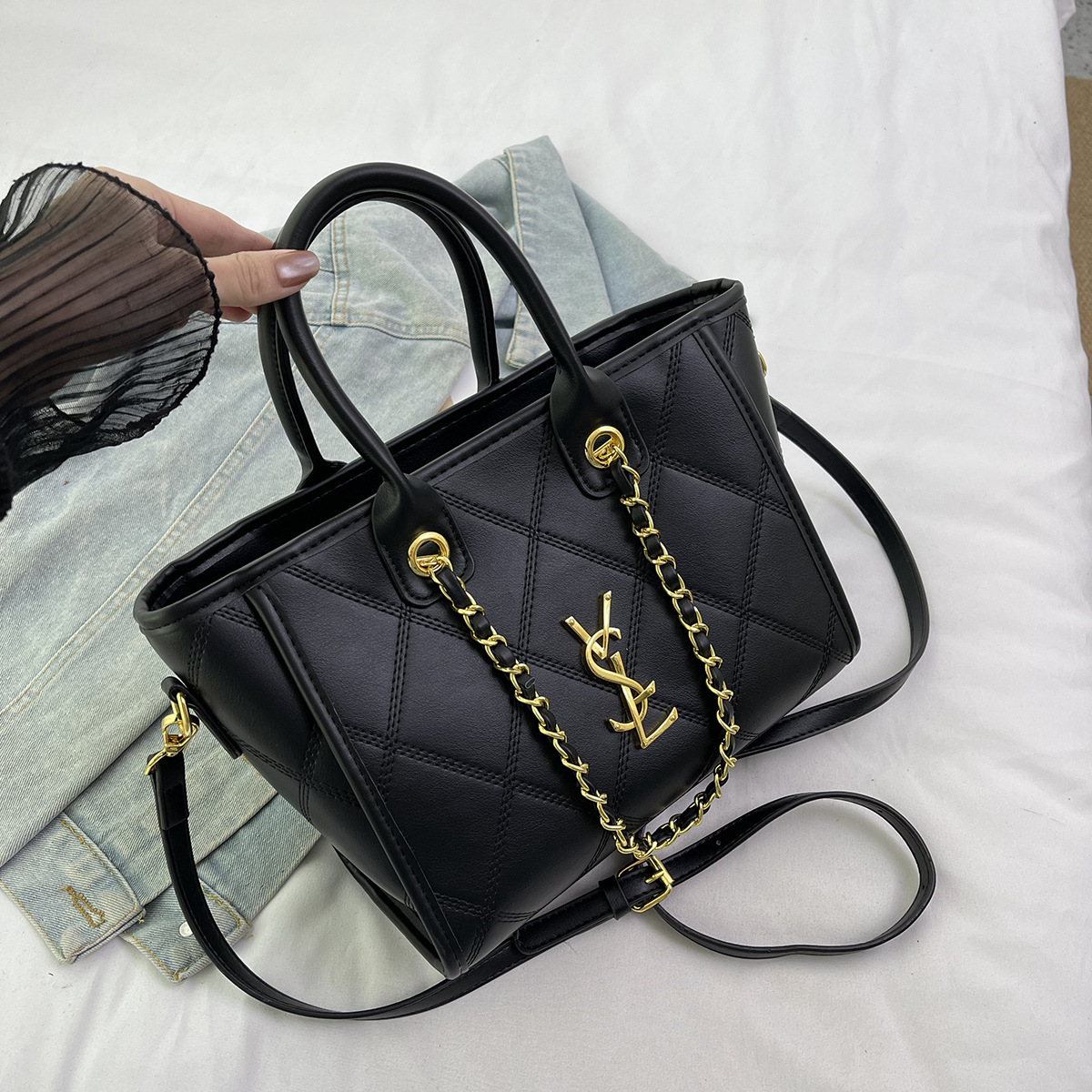Advanced textured large capacity women's tote bag new style fashionable and versatile shoulder bag work commuting crossbody bag