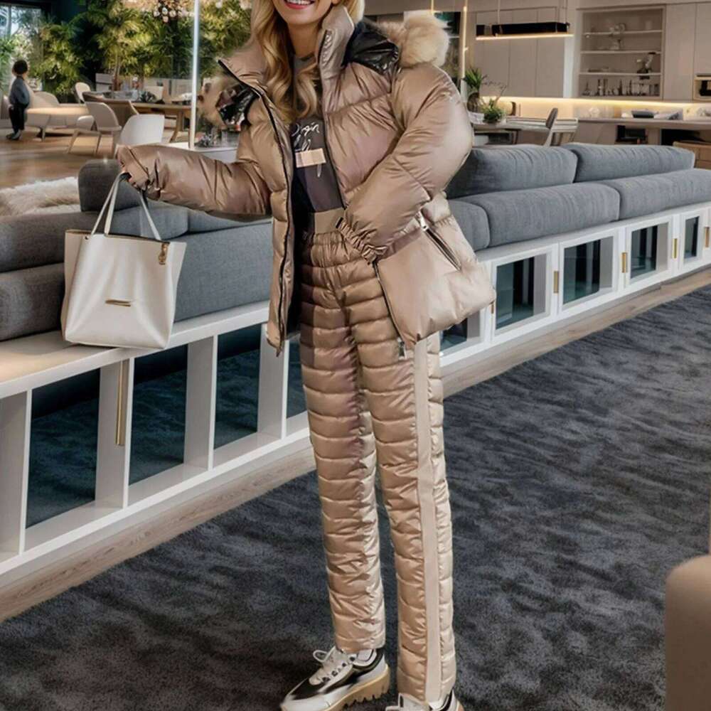 Women's Autumn Winter Solid Color Ski Wear Outdoor Fashion Sports Hooded Slim Warm And Cold Utility Jacket Women Lightweight