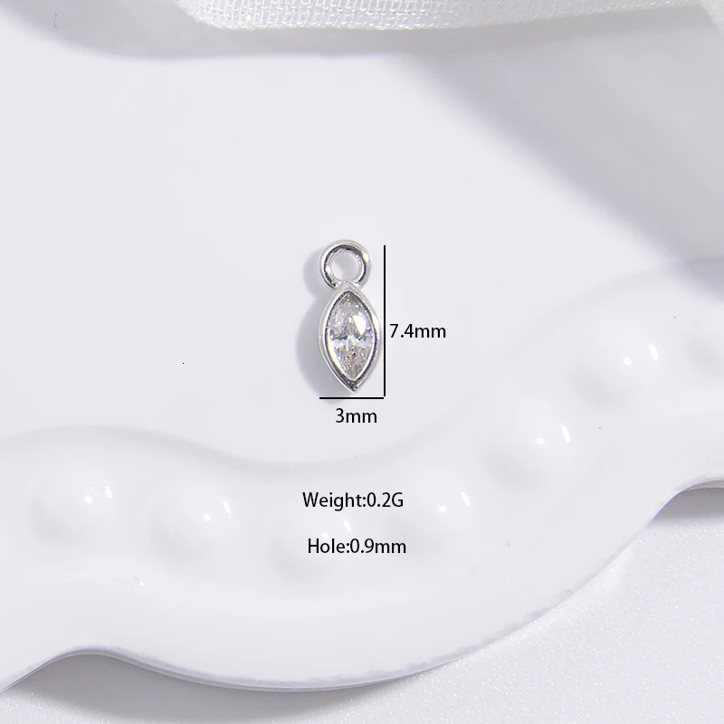 2pcs S925 Sterling Silver Eyes Ellispe Heart Small Charms DIY Necklace Earrings for Jewelry Making Accessories Wholesale SD12 250609