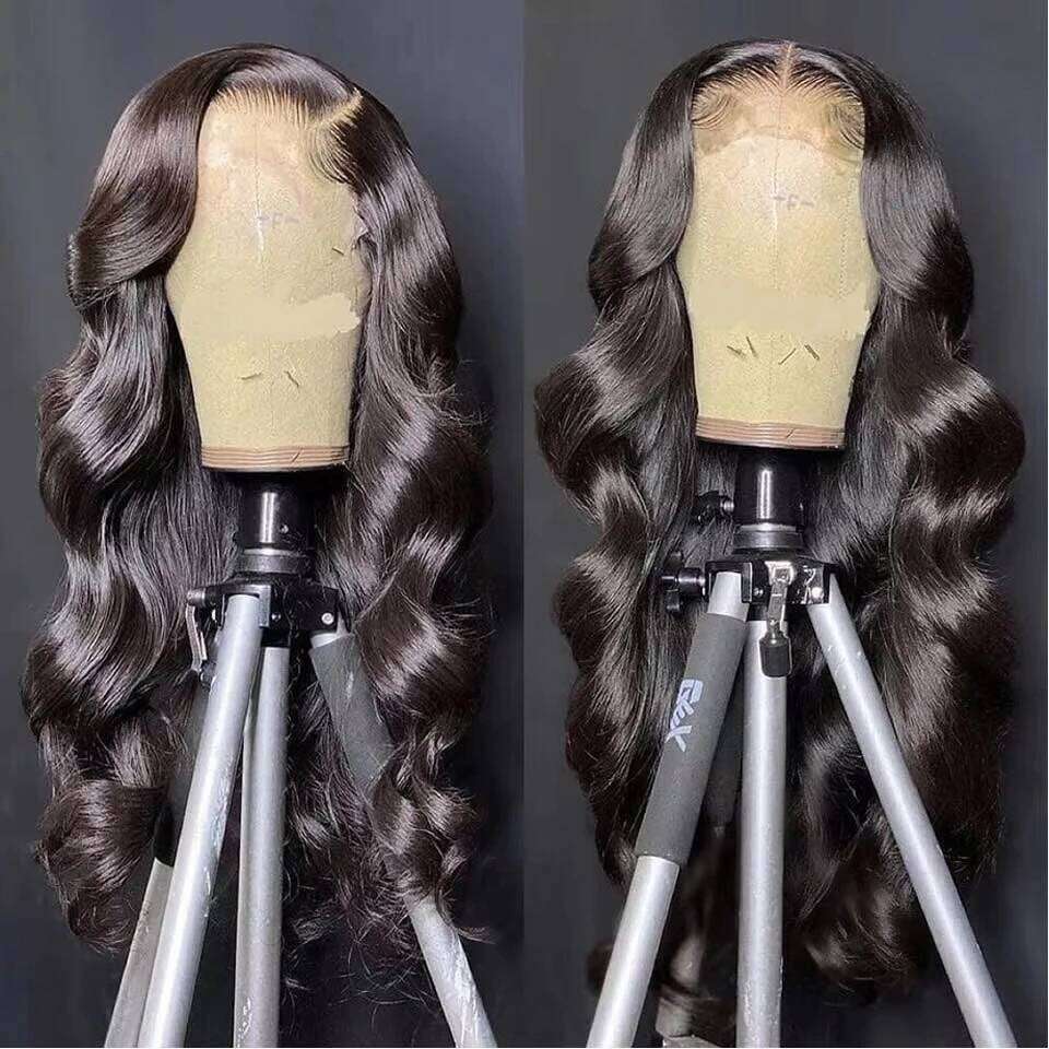 200 Density Body Wave Front Human Hair 36 Inch 13x4 13x6 HD Transparent Lace Frontal Brazilian Wigs for Black Women