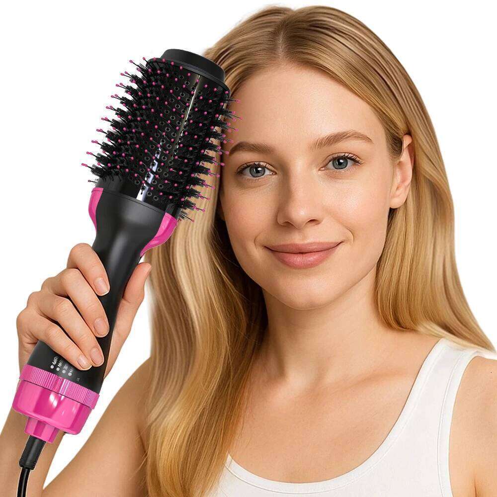 LISAPRO Hot Air &One-Step Hair Brush &Volumizer 1000W Blow Dryer Soft Touch Pink Styler Gift