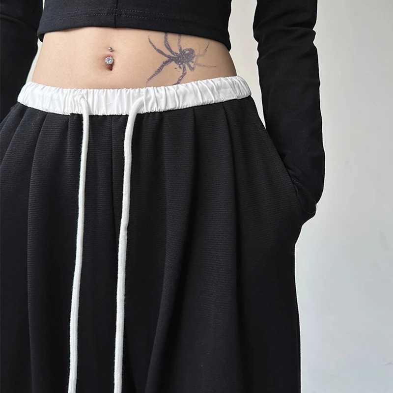 2024 Women Autumn Chic Korean Version Streetwear High Waisted Sweatpants Lady Hip Hop Style Baggy Wide Leg Straight Leg TrousersT251022