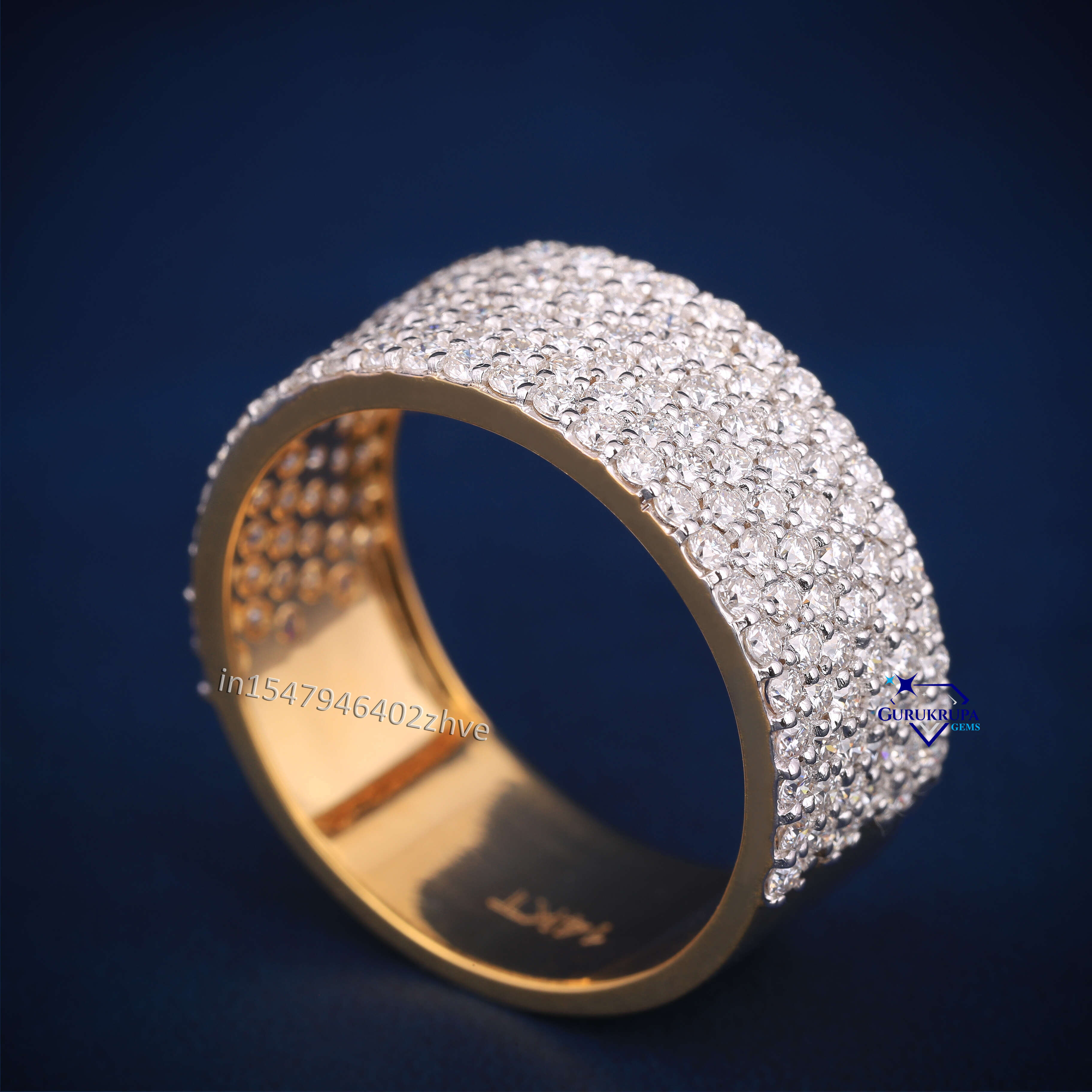 Mens VVS Moissanite Band Ring 925 Silver Iced-Out Full Pave Diamond Design Hip Hop Bling Wedding Fashion Jewelry