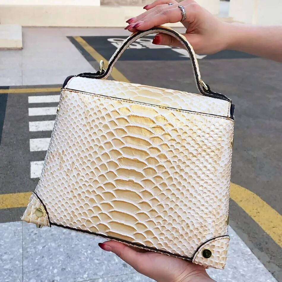Designer bag 52 VM FASHION KISS 3D Python Pattern Women's Microfiber Shoulder Designer Top Handbag Lock Crossbody Bag