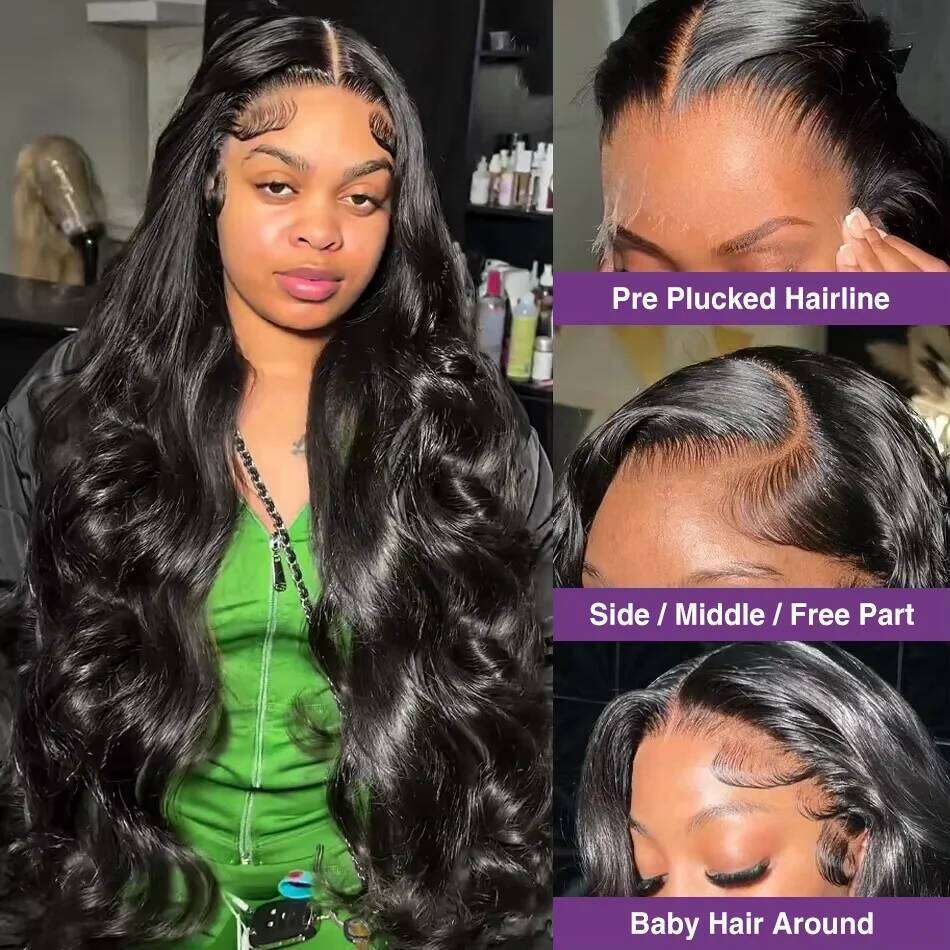 Indian Raw 30 36 Inch 13X6 Frontal Body Wave 13X4 HD Lace 100% Human Hair 5X5 Glueless Wigs Ready To Wear