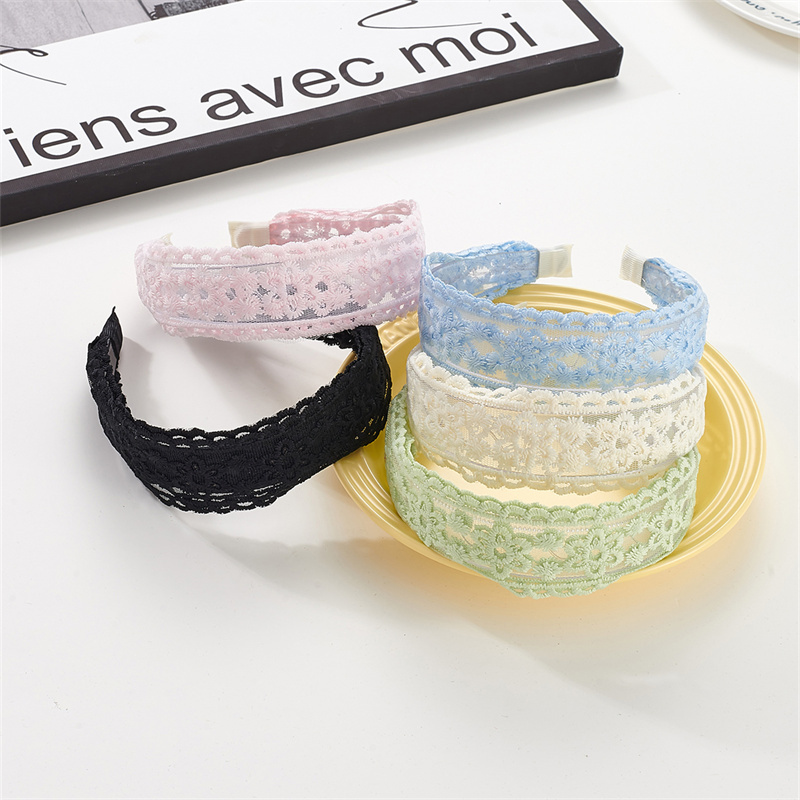 Sweet floral headband female wide lace flower hair band headdress sweet Mori women's system pressed hair wider hair band headwear
