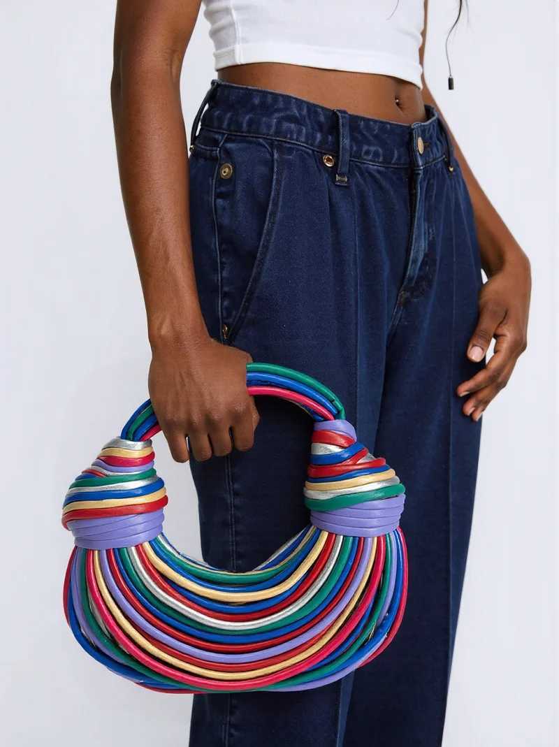 Bags for whom new niche creative design woven bag noodle shape B250618