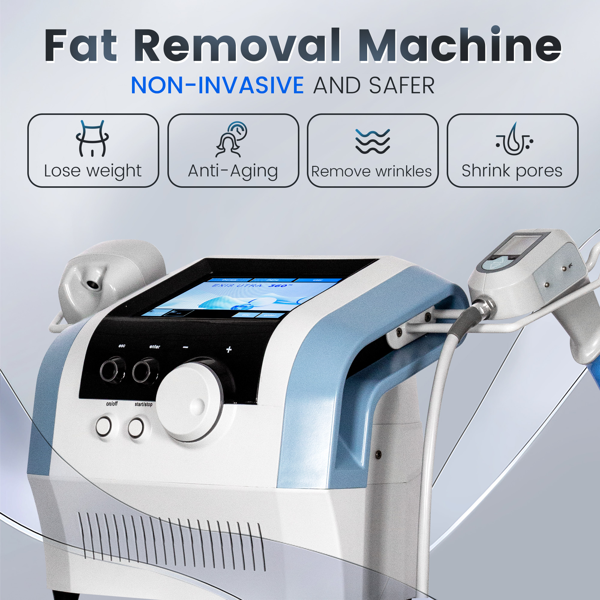New Portable NEO Equipment Slimming Machine Ultrasonic Cellulite Wrinkle Removal Face Lift 2 Handles Ultra 360 Fat Reducing Machine