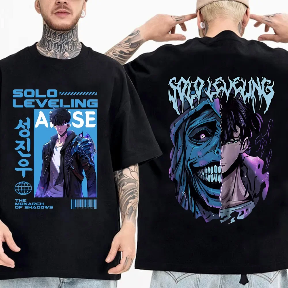 T-shirt Solo Leveling Statue of God Shirt Shirt Tees Anime High Quality Cotton T Shirt Top Streetwear