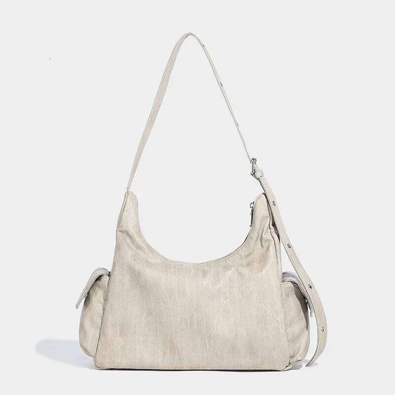 Women's Leather Satchels Handbag Motorcycle Girls Underarm Bag Female New Trendy Double Pockets Single Shoulder Daily Bags