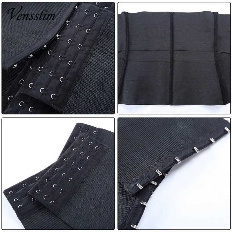 Vensslim Plus Size Waist Trainer Corset Men Fitness Fat Burner Hot Slimming Sauna Sweat Belt Compression Body Shaper Hooks Strap W250616