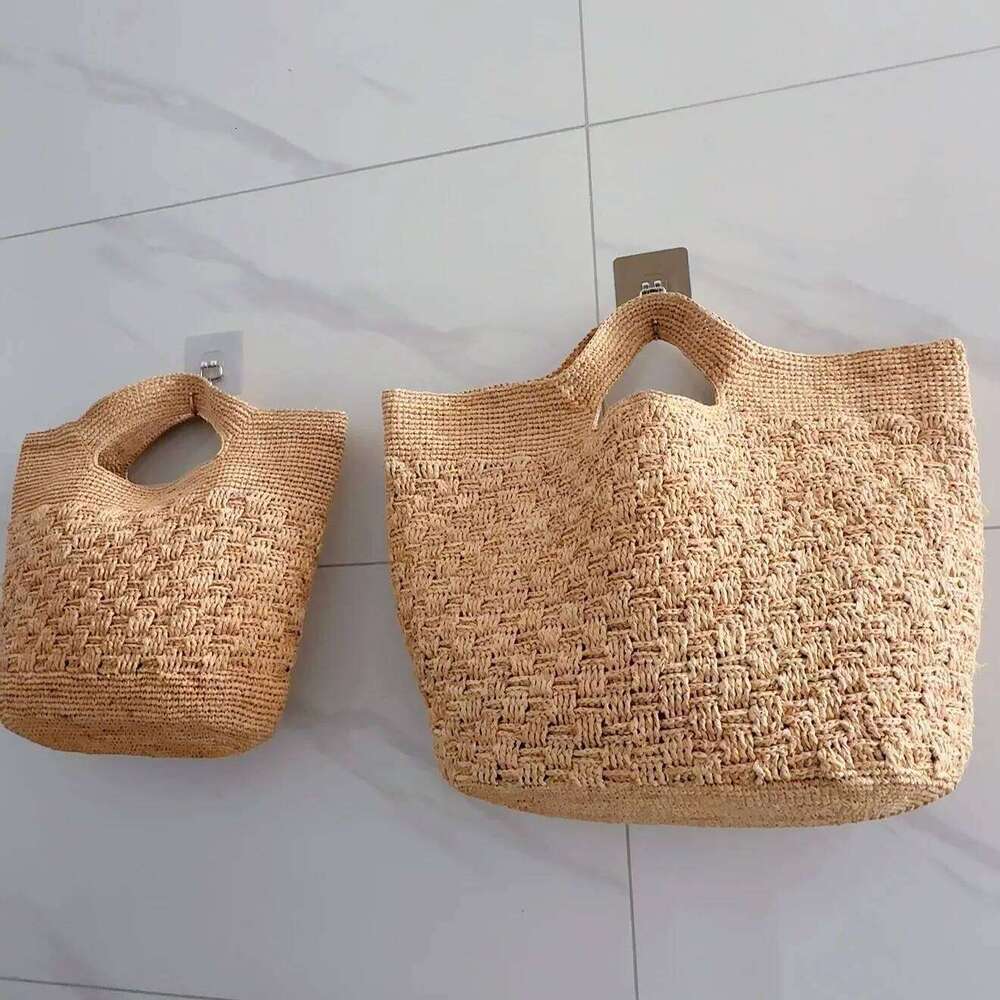Hand-Woven Lafite Armpit Summer Woven Tote Handbag Large Capacity Women's Shoulder Paper Rope Weaving Ladies Beach Bag