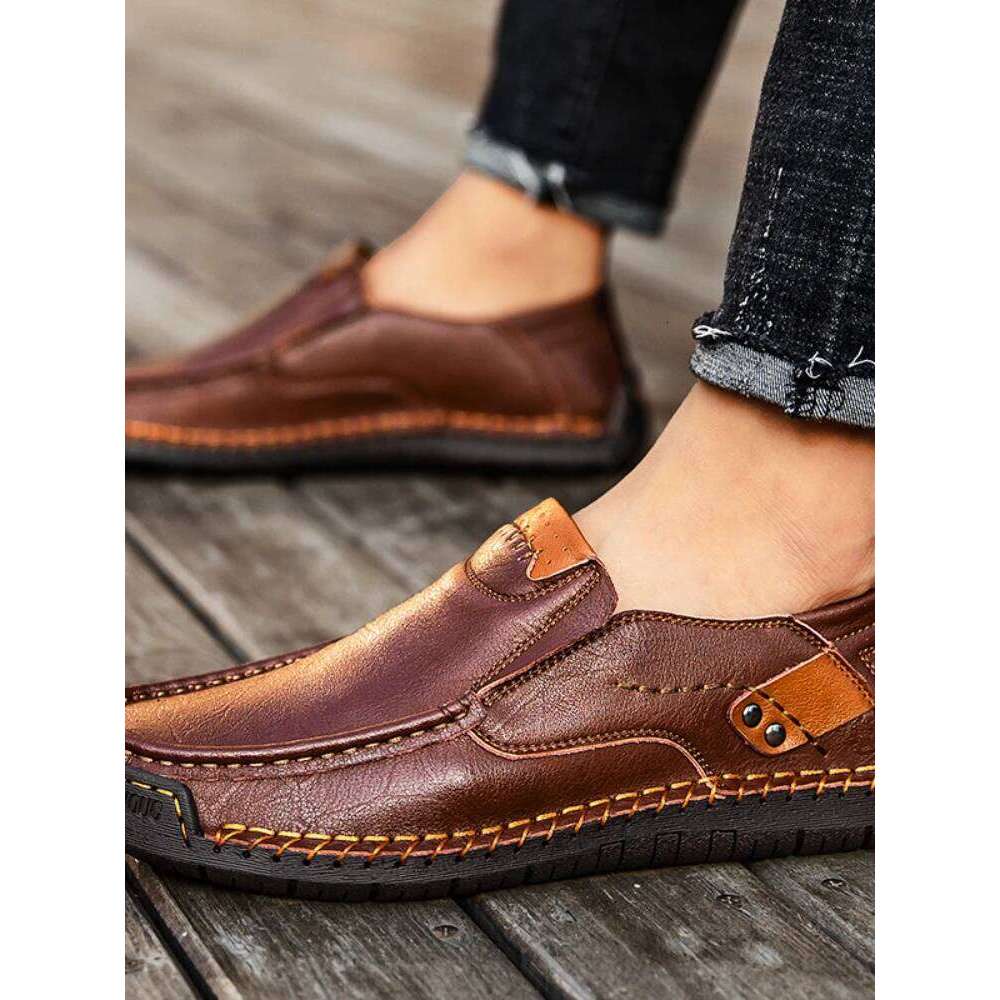 2024 Genuine Leather Handmade Casual Shoes Brand Men Loafers Breathable Slip on Italian Driving Shoe Chaussure Homme