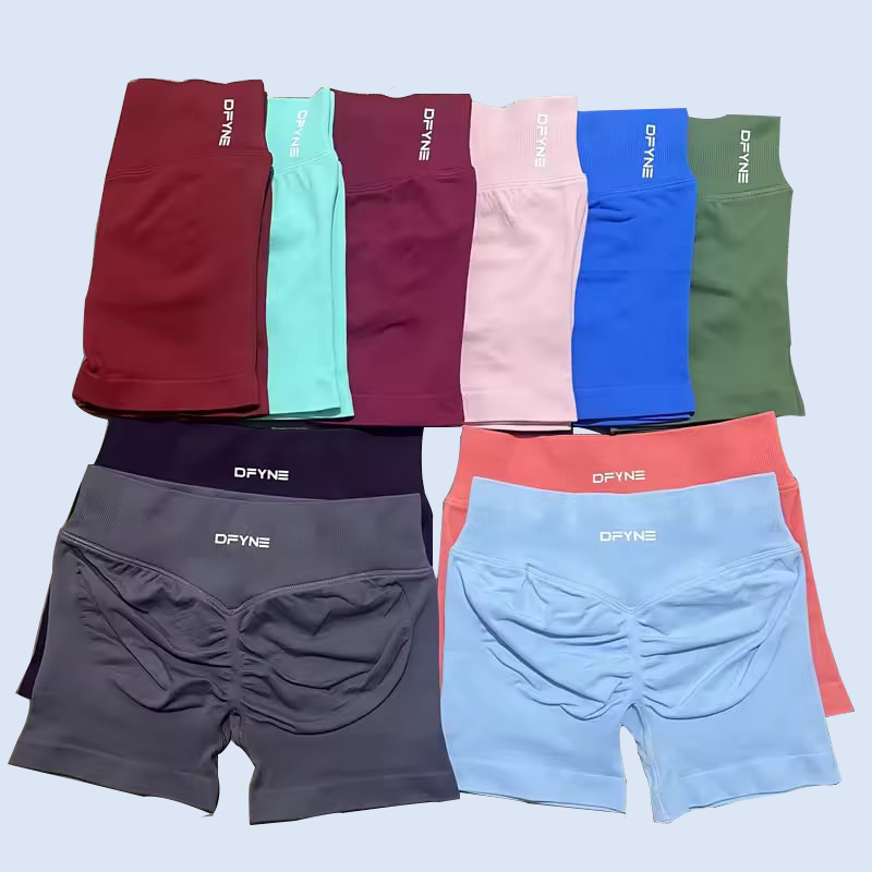 dfyn shorts womens dynamic Impact sports Shorts with logo 4.5 inch Dyfne Seamless dyfine Women Scrunch Bum Gym Shorts Low Waist Yoga Shorts gym clothing women