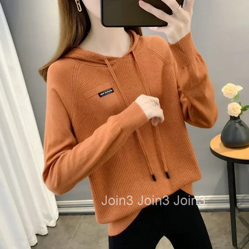 Hooded Sweatshirt for Women Korean Baggy Loose Woman Tops Plain Casual Outerwears Kpop Matching Basic Clothing New In M Hoodies