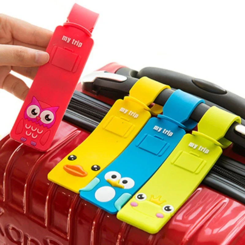 Fashion Travel Accessories Cute Animals Strip Luggage Tag Silicone Suitcase ID Addres Holder Baggage Boarding Portable Label 250616