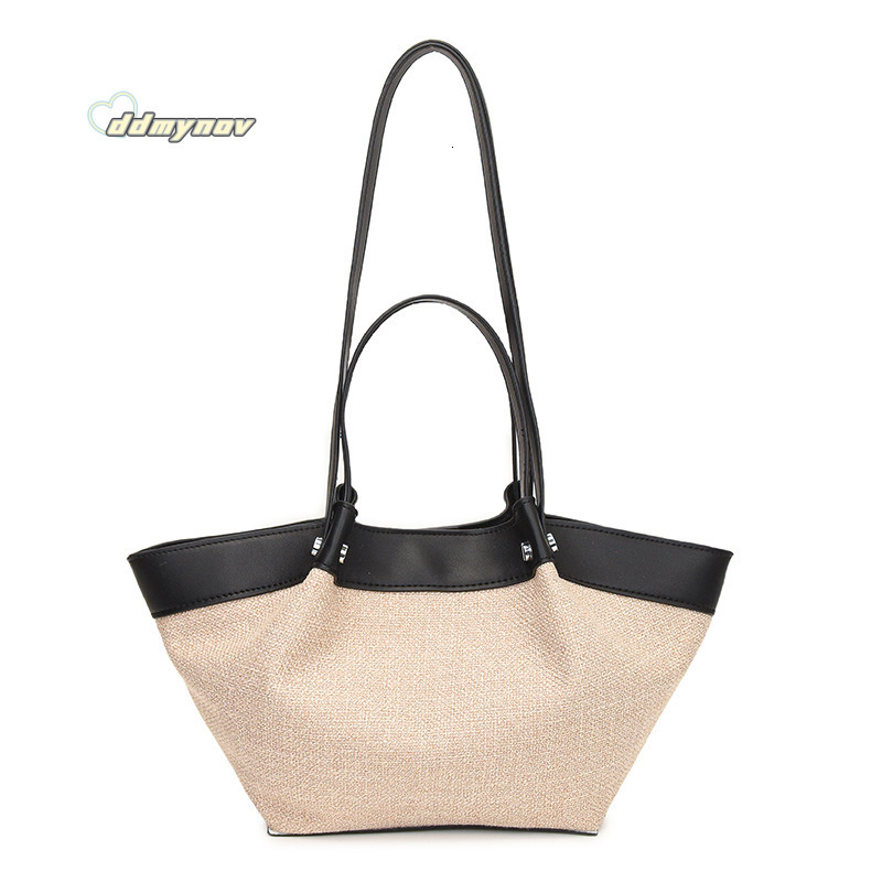 Niche Canvas Patchwork Tote 2025 New Versatile Commuter Wing Large Capacity Shoulder Underarm Bag ddmynov ddmynov