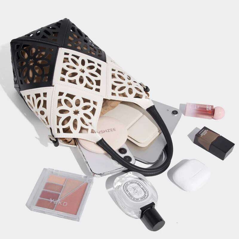 Women's Bags Designer Chinese Style Mini Bucket Bags For Women Designer Handbags Purses New In PU Hollow Flower With Inner Pocket Shoulder