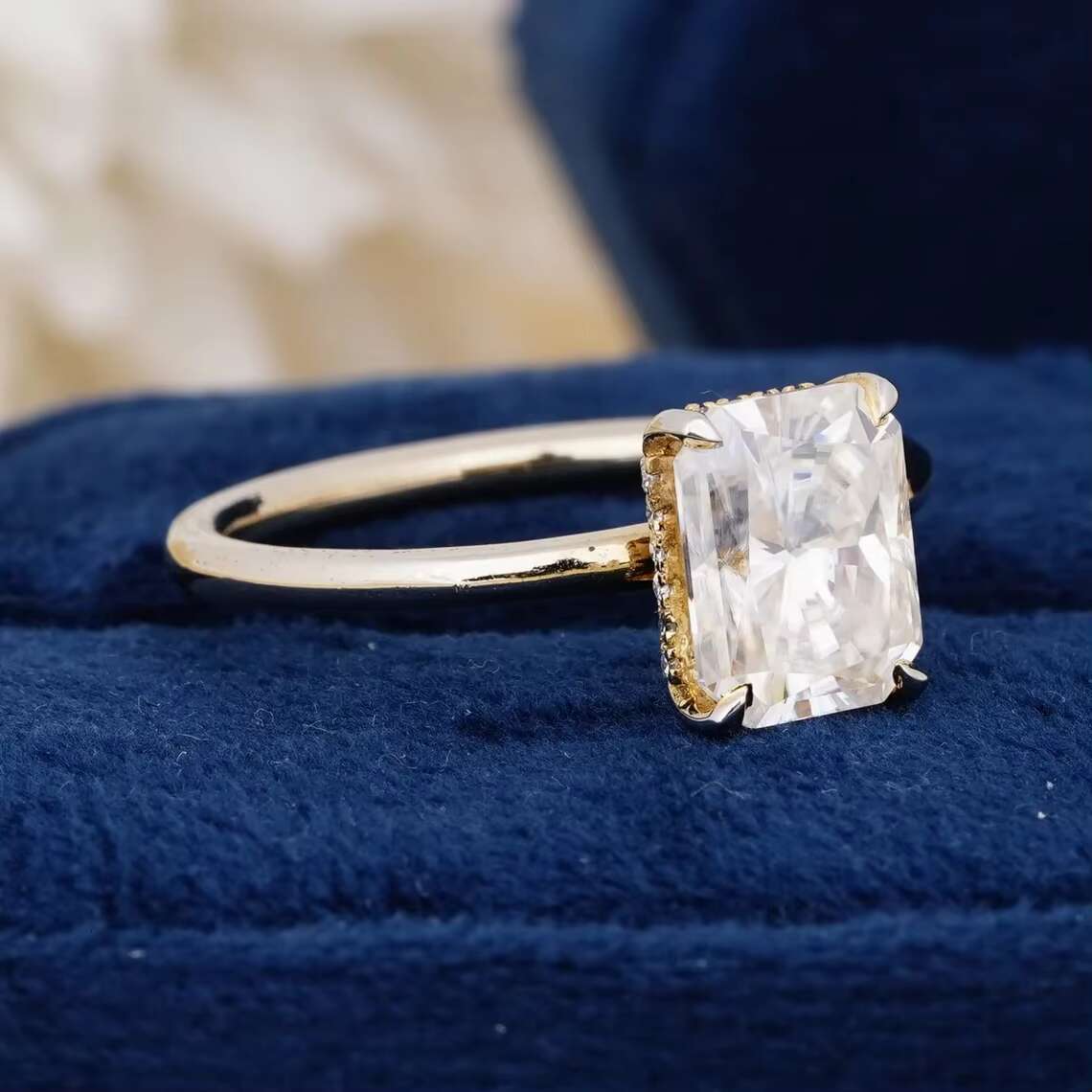 GRA Certified Natural Radiant Cut 3.0Ct Moissanite Diamond Rings for Men and Womens Luxury Fashion Statement