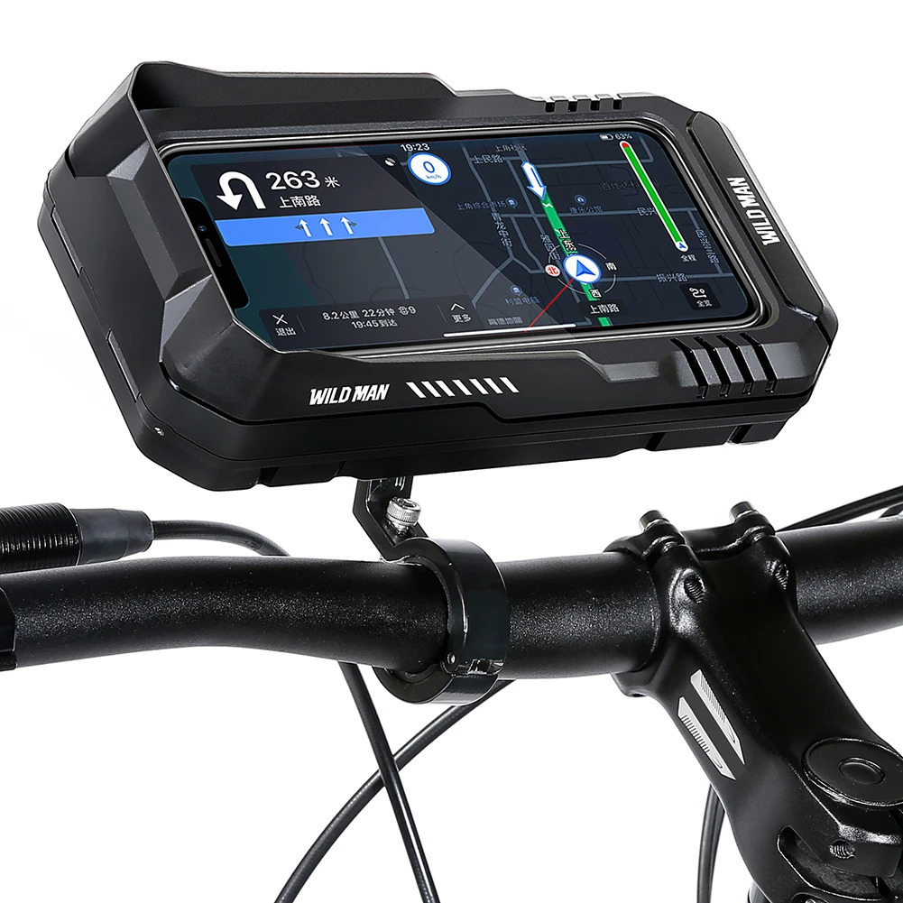 WILD MAN Waterproof Bicycle Mobile Phone Bag 0.6L Mobile Phone Holder Touch Screen Case Quick Release for Scooter Motorcycle 250610