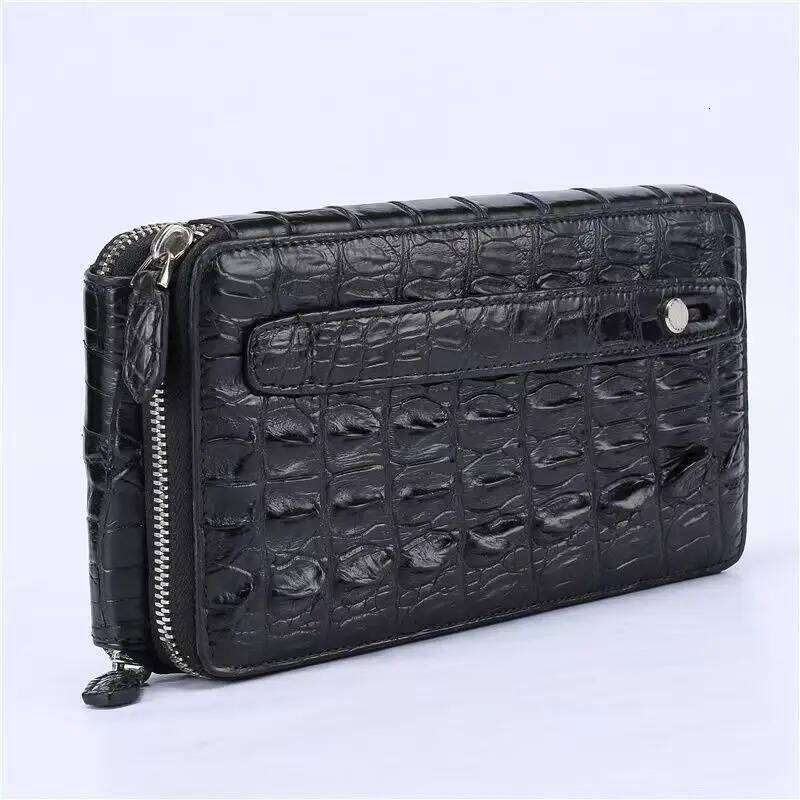 2025 New Designer Crocodile Personal Men's Genuine Leather Leisure Clutch Wallets Large Capacity Bag 45