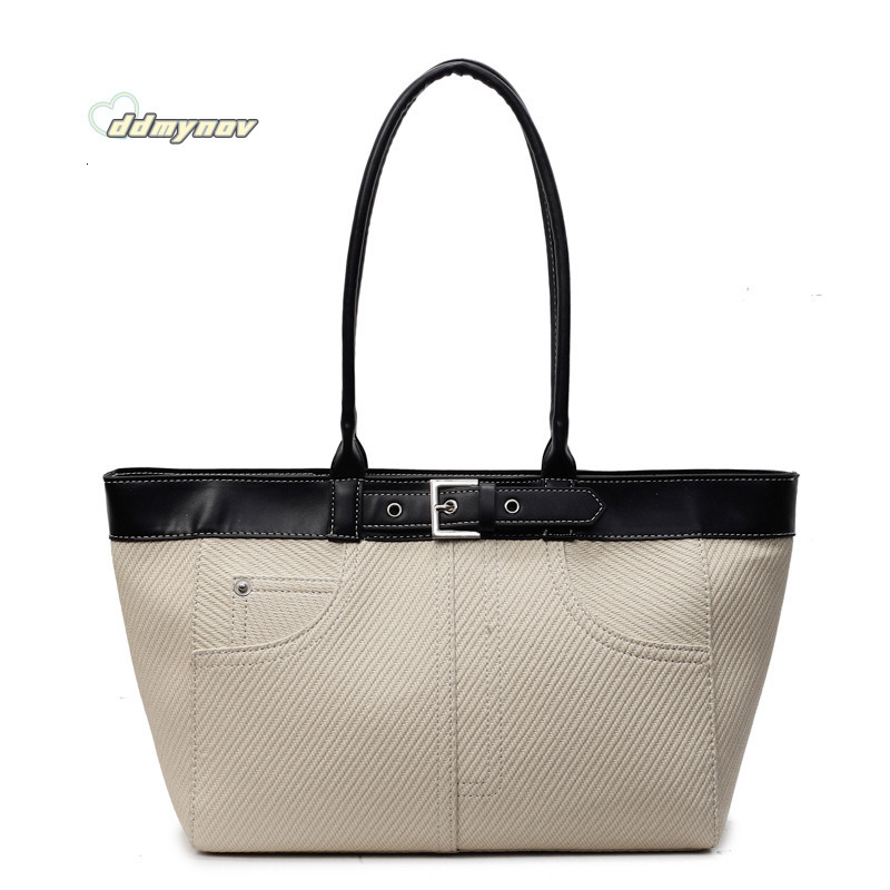 Minimalist Large Capacity Tote for Women 2025 Summer Korean Fashion Stylish Office Commute Shoulder Underarm Bag ddmynov ddmynov