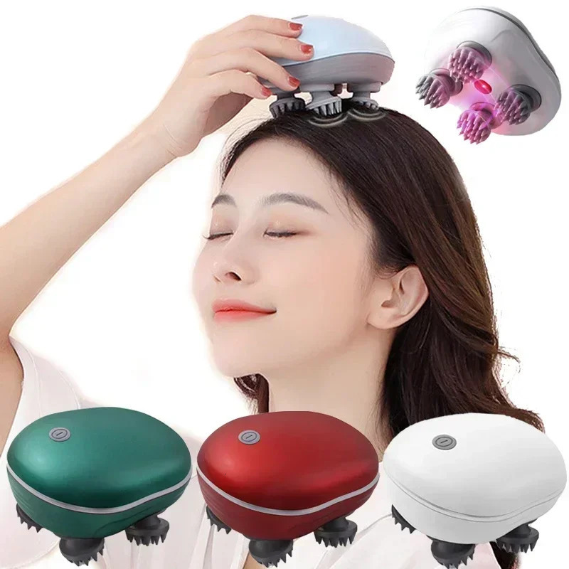 Electric Scalp Head Massager Red Light Therapy Antistress Relax Body Massage Remove Muscle Tension Tiredness Massageador Tool 250605