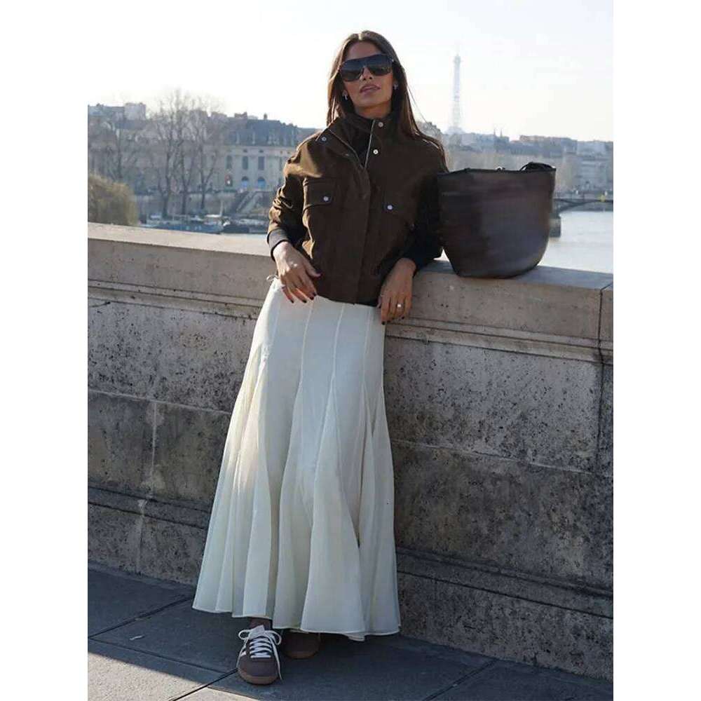 Street Suede Women's Jackets Vintage Brown Lapel Long Sleeve Female Crop Coat 2025 Spring Fashion Pocket Loose Lady Outwears